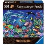 Ravensburger Пъзел Ravensburger Wooden - Подводен свят, 500 части