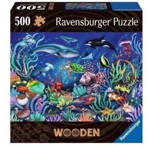 Ravensburger Пъзел Ravensburger Wooden - Подводен свят, 500 части