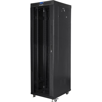 Lanberg Комуникационен шкаф, Lanberg rack cabinet 19" free-standing 42U/600x800 (flat pack) with glass door lcd black v2 (FF01-6842-12BL)