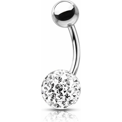 S4U Piercing do pupíku s kamínky Crystals From Swarovski kulička 8mm BS1003C-10
