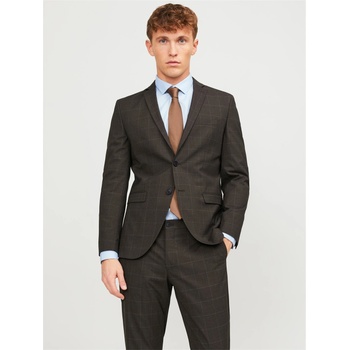Jack and Jones Сако Jack and Jones Men's Chequered Structured Blazer - Choco Torte