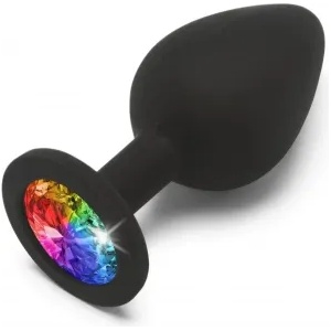 ToyJoy Анален разширител от силикон с кристал Rainbow Booty Jewel M