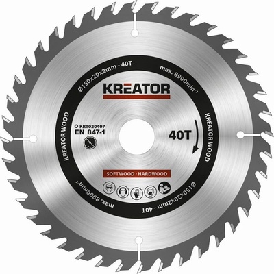 Kreator KRT020407 Pílový kotúč na drevo 150mm, 40T