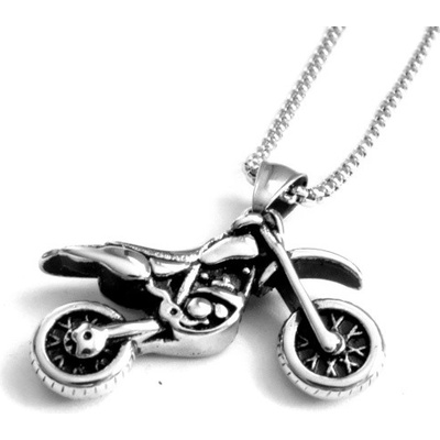 Steel Jewelry Řetízek s přívěskem motorka z chirurgické oceli NH080369