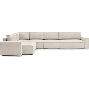 Bobochic Кремав ъглов диван от велур, ляв ъгъл Nihad modular - Bobochic Paris (101205)