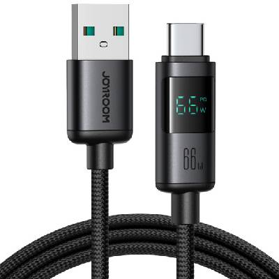 S-A16 Pro плетен кабел за зареждане и данни - USB-A към USB-C - 1, 2 m - черен (89759)