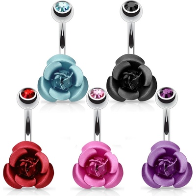 Šperky4U piercing do pupíku růžička WP01065-Q