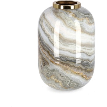 Bizzotto ДЕКОРАТИВНА ВАЗА marsha 25cm БЯЛО/СИВО/ЗЛ (0184708)