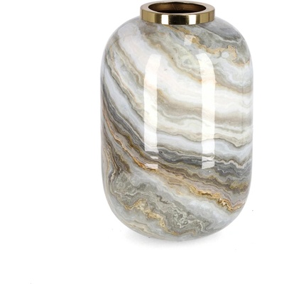 Bizzotto ДЕКОРАТИВНА ВАЗА marsha 25cm БЯЛО/СИВО/ЗЛ (0184708)
