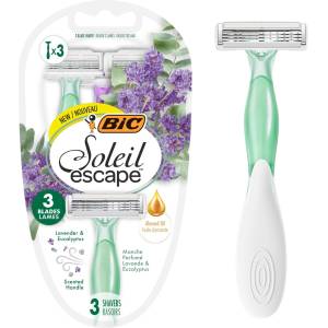 BIC SOLEIL ESCAPE Lavender & Eucalyptus - дамски самобръсначки с 3 ножчета и ароматна дръжка, 3 бр