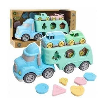 LEAN Toys Tow Truck Sorter Educational With Cars Blocks Pastel BIO Plastic