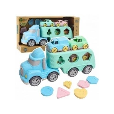 LEAN Toys Tow Truck Sorter Educational With Cars Blocks Pastel BIO Plastic