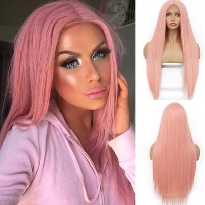 Blond paruka paruka Malia se síťkou růžová