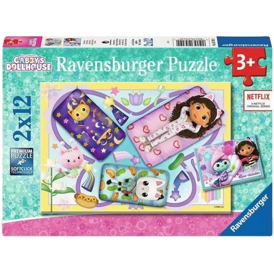 Ravensburger Детски пъзел Ravensburger от 2 х 12 части - Gabby's Dollhouse (5709)