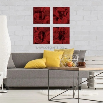 Image 1 of Картина Канава Рози Любов 2 Сет 4 части