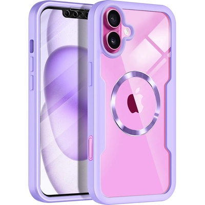 Techsuit Калъф за iPhone 16 Plus + Протектор - ColorVerse 360 MagSafe MagSafe Series - лилав