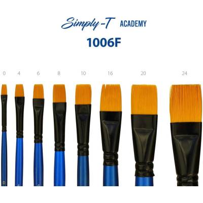 Štětec Simply-T Academy 1006F - plochý, krátká rukojeť Velikost štětce: 4