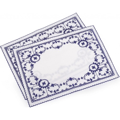 Prima-obchod Prostírání textilní vyšívané 32x45 cm barva 2 30x43 cm modrá tmavá