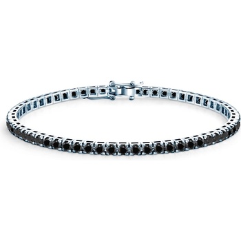 SAVICKI Тенис гривна Luminy 3, 0 мм: бяло злато, черни диаманти