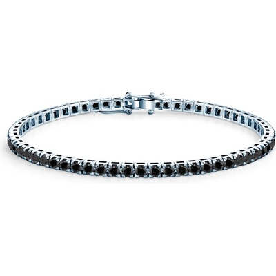 SAVICKI Тенис гривна Luminy 3, 0 мм: бяло злато, черни диаманти