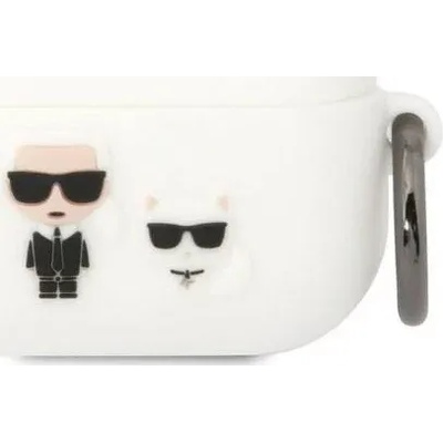 Karl Lagerfeld Калъф Karl Lagerfeld за AirPods Pro, бял, силиконов Karl & Choupette (KLACAPSILKCW)
