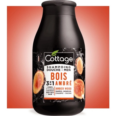 Cottage ShampooShower Gel Amber Wood šampon a sprchový gel 3 v 1 jantarové dřevo 250 ml