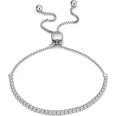 Majya Stříbrný nastavitelný tenisový náramek JASMIN