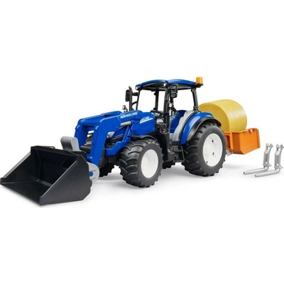 Bruder Traktor NEW HOLLAND + plošina, balík, čelní nakladač