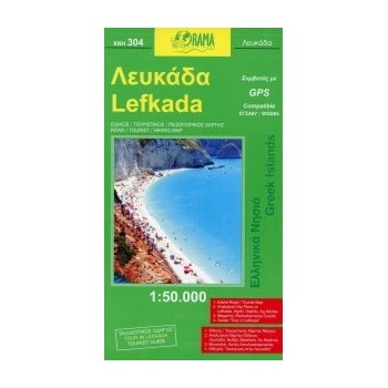 ORAMA 304 Lefkada 1:50 000 turistická mapa