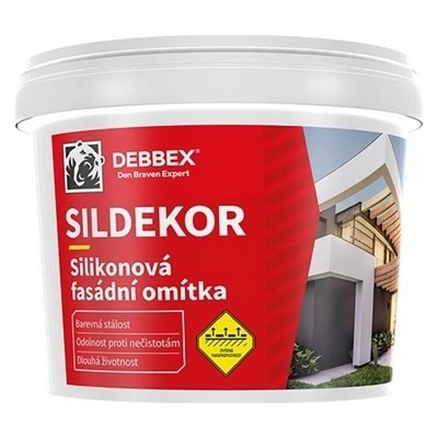 DEN BRAVEN Silikonová omítka SILDEKOR zatíraná (hlazená) 25kg zrnitost 1,5mm - bílá