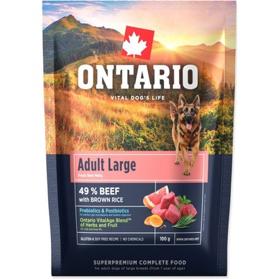 Ontario Adult Large Beef & Brown Rice 0,1 kg
