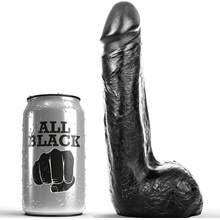 All black soft black realistic dildo 20 cm