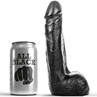 All black soft black realistic dildo 20 cm