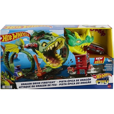 Mattel Hot Wheels Město Dračí Smyčka autíčko+dráha HDP03