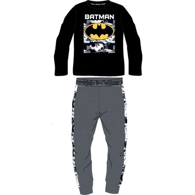 Dětské pyžamo Batman černá tm.šedý melír