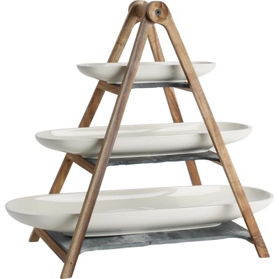 Villeroy & Boch drevený etažér + 3ks misa Artesano Original