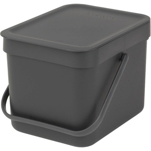 Brabantia Кош за разделно събиране на боклук Brabantia Sort&Go 648974, 6 л, Дръжка, Възможност за стенен монтаж, Тъмносив (648974)