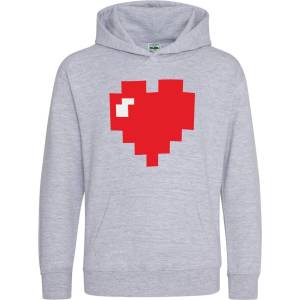 AWD Юношески суичър AWD Juniors Retro Gaming Printed Hoodie - Pixel Heart