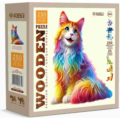 Wooden City - Puzzle Cat Fantasy wooden - 250 piese