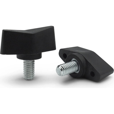 Skrutka oceľová s plastovou hlavou, krídlo nižšie / 329-034 / M6 x 30 x 10 mm (čierna)