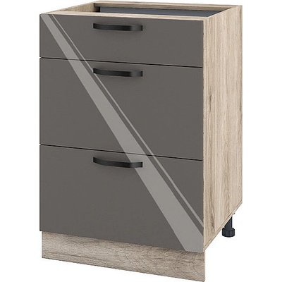 ИРИМ Долен кухненски шкаф Сити АРФ-Антрацит гланц-05-57 60 см