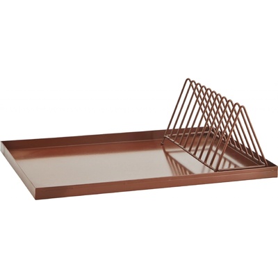 MADAM STOLTZ Kovový odkapávač na nádobí Rust minimalist, hnědá barva, kov