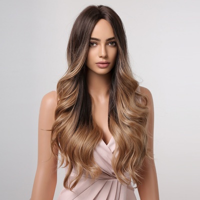 Vlnitá hnedá ombré parochňa Elena