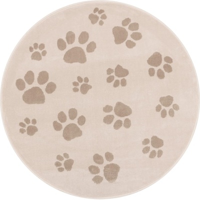FD Бежов детски килим ø120 cm Paws Light Beige - FD (5901760435956)