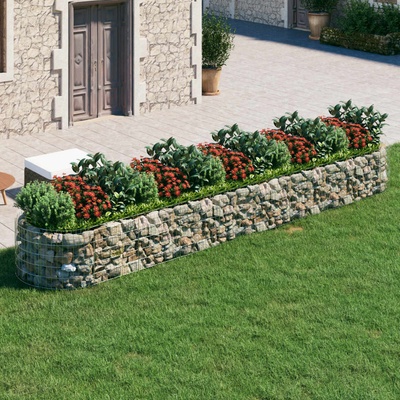 vidaXL Gabionový vyvýšený záhon pozinkované železo 500 x 100 x 50 cm
