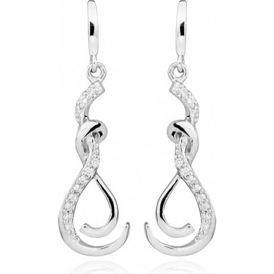 Silver Cat náušnice so zirkónmi SC430