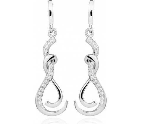 Silver Cat náušnice so zirkónmi SC430