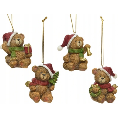 Vánoční ozdoba Medvídek s čepicí XMAS 6 cm hnědá Kaemingk
