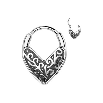 Šperky4U Ocelový piercing segment kruh s oramenty SG131