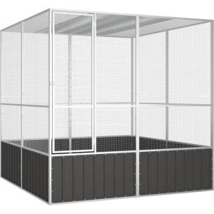 vidaXL Волиера антрацит 213, 5x217, 5x211, 5 см поцинкована стомана (171549)